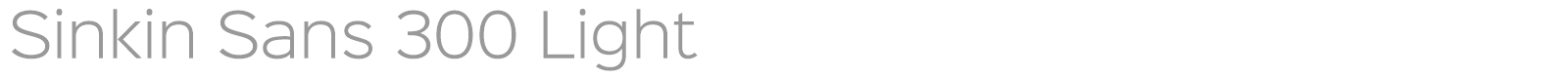 Sinkin Sans 300 Light font preview